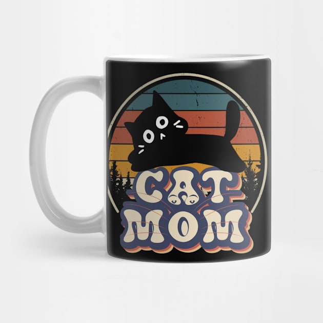 Cat Mom  Retro Funny Cat Mom Mothers Day by Peter smith